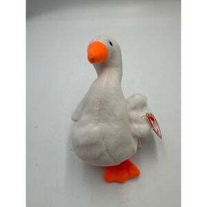 Ty Beanie Babies Gracie the Swan Plush White Orange Bird 1996 with Tags
